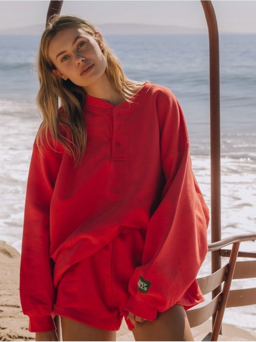 Daily Drills HEART fleece Henley